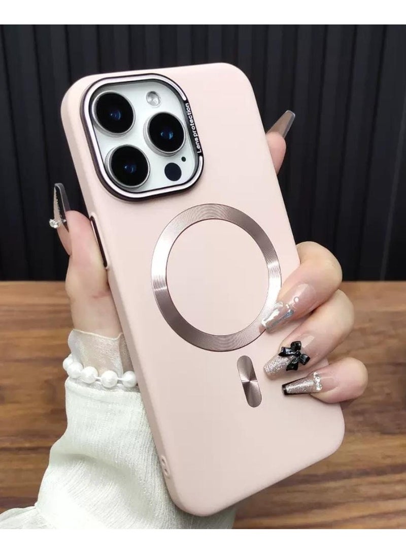 Premium Meg-safe Slim Case Iphone 15 Pro Max Wireless Charging – Pink - Image 1