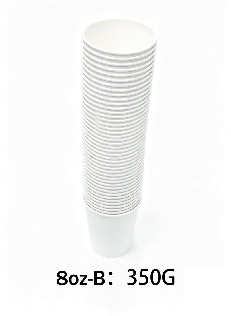 QUALITY 50Pcs Disposable Paper Cups Food Grade Thick Anti‑Scald Heat Resistant for Hot Cold Coffee Drinks Home Use-8oz-B - Image 3