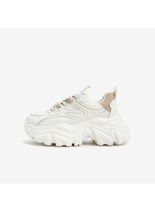 Tata Dad Shoes Women's Casual Shoes Thick-soled Heightening Shoes Summer Sneakers White Size 36 - Image 2