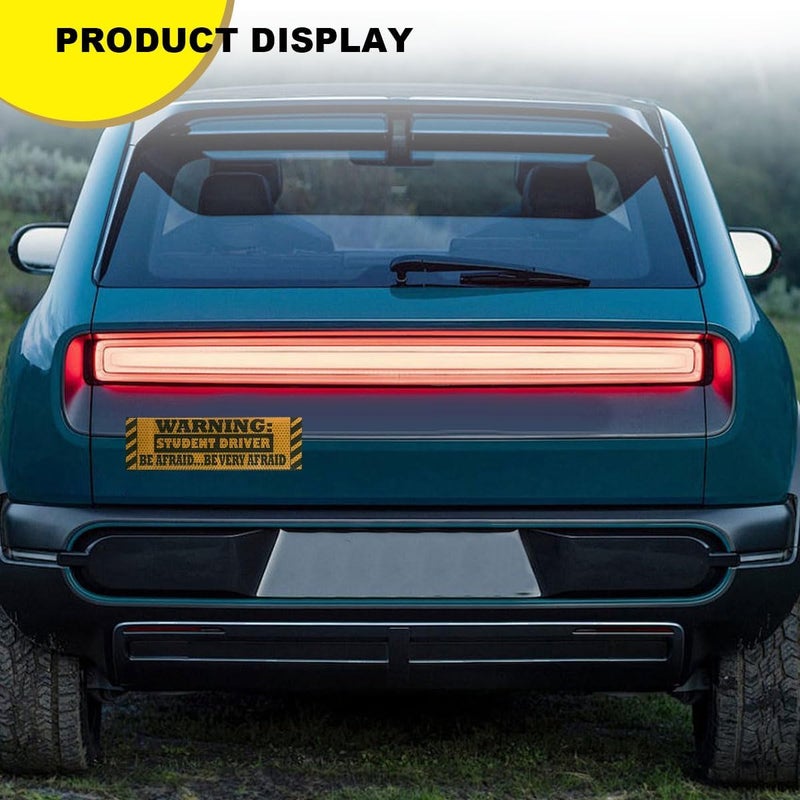 LHDOS 3PCS Car Magnetic Sticker, Magnetic Student Driver Sticker Safety Warning Sign, Warning Student Driver be Very Afraid, Rookie Driver Reflective Funny Bumper Stickers (Warning) - Image 5