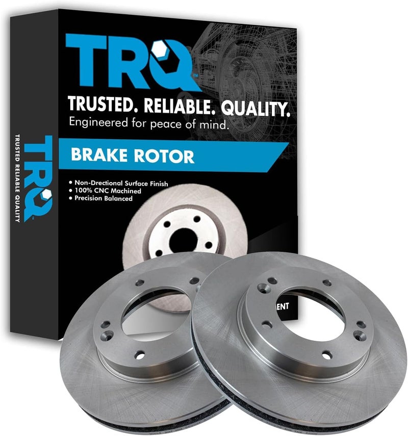 TRQ Front Brake Rotors Set Vented Compatible with 2003-2006 Kia Sorento - Image 1