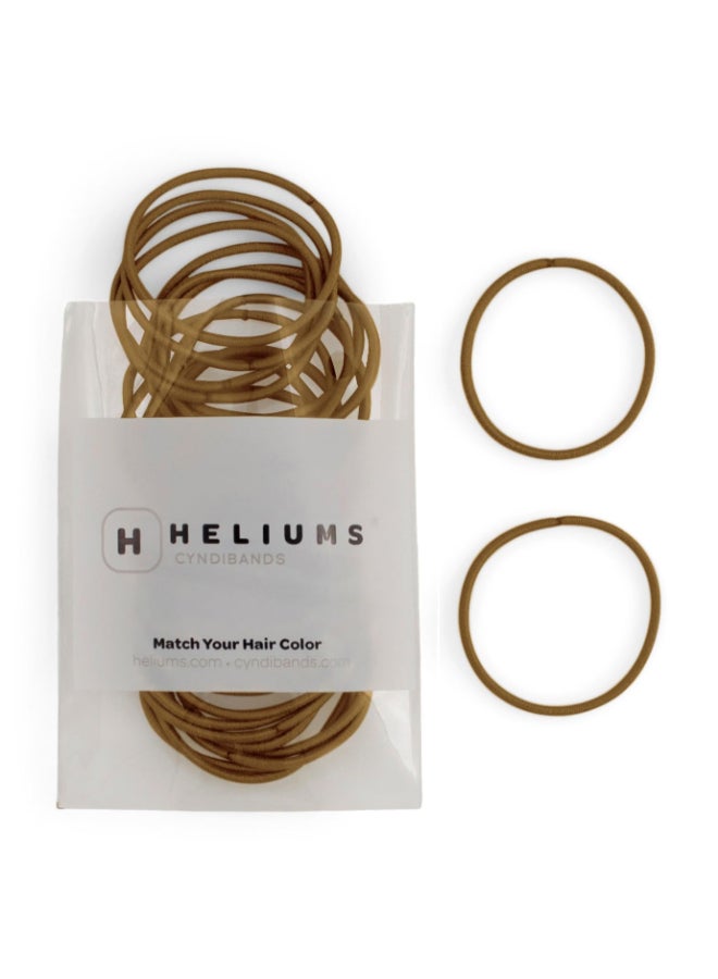 Heliums Thin Hair Elastics Dark Golden Blonde 2mm Ties for Thin Hair 175 Inch Medium Hold No Damage Ponytail Holders 40 Count - Image 2