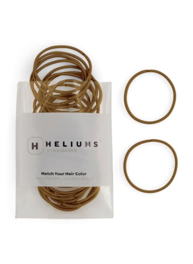 Heliums Thin Hair Elastics Dark Golden Blonde 2mm Ties for Thin Hair 175 Inch Medium Hold No Damage Ponytail Holders 40 Count - Image 1