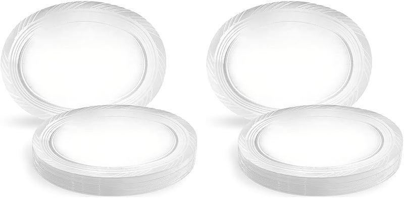 Blue Sky Dinner Collection Clear Oval Platters  9x12  10 Count  Disposable Plates for Parties and Events Pack of 2 - Image 1