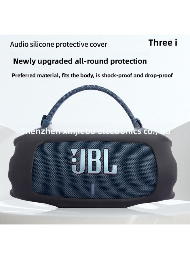 Suitable For JBL Charge6 Bluetooth Speaker Silicone Protective Case Shock Wave 6 Audio Shoulder Bag Portable Soft Case-Color:Red  - Image 4