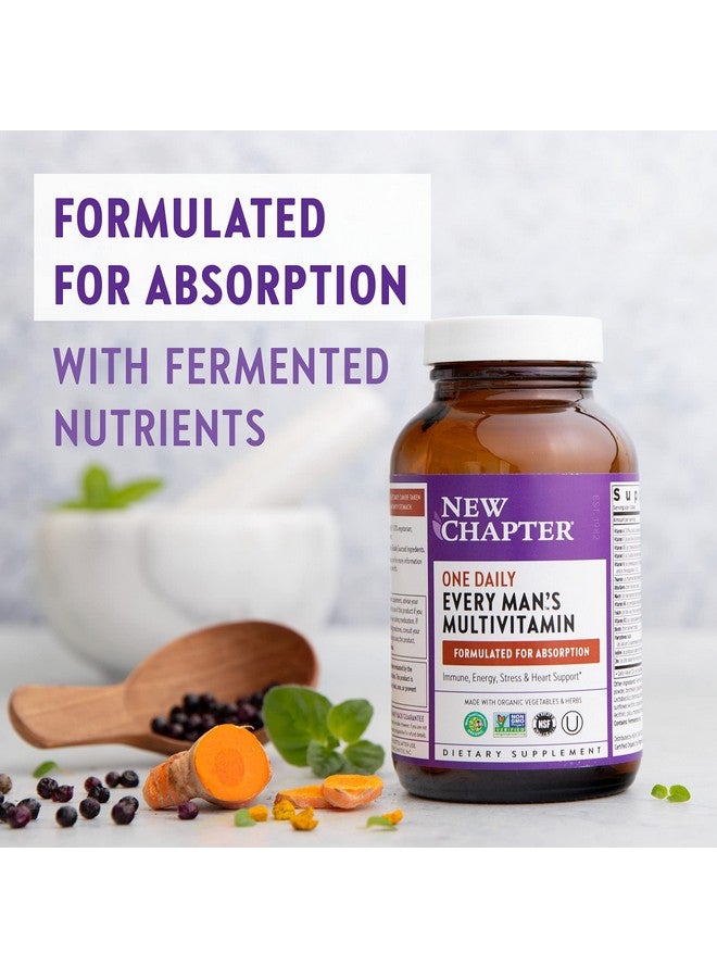New Chapter Men’s Multivitamin + Immune, Energy & Stress Support - Every Man’s One Daily with Fermented Probiotics & Whole Foods + Vitamin D3 + Vitamin B6 & B12 + Organic Non-GMO Ingredients - 24 ct - Image 4