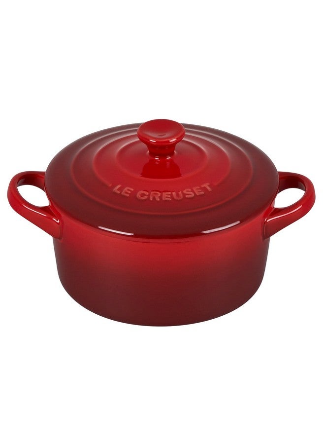 Le Creuset Le Creuset Stoneware Mini Round Cocotte, 14 oz., Cerise - Image 1