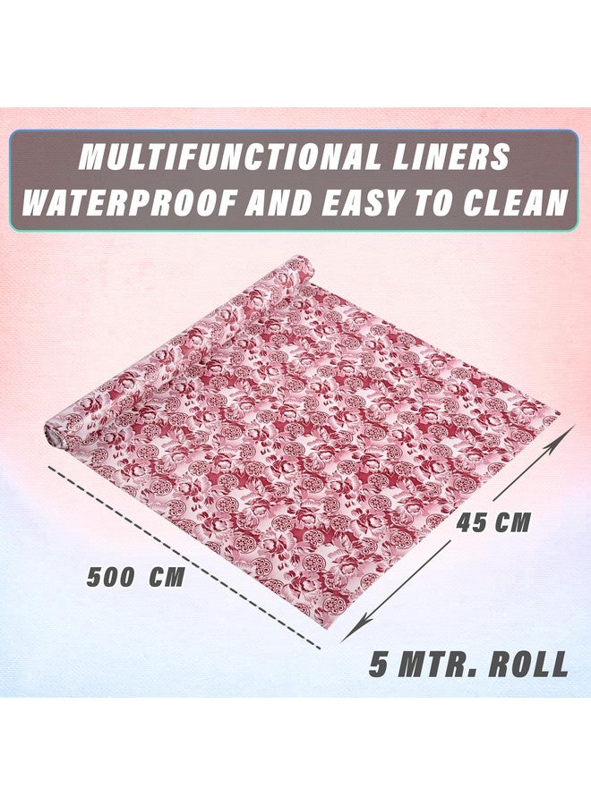 Kuber Industries Kitchen Drawer/Cabinet Shelf Mat|Flower Design with PVC Material|Adjustable Size 5 MTR Roll 5 Mtr Roll (Cream)-CTKTC040186, Polyvinyl Chloride - Image 3