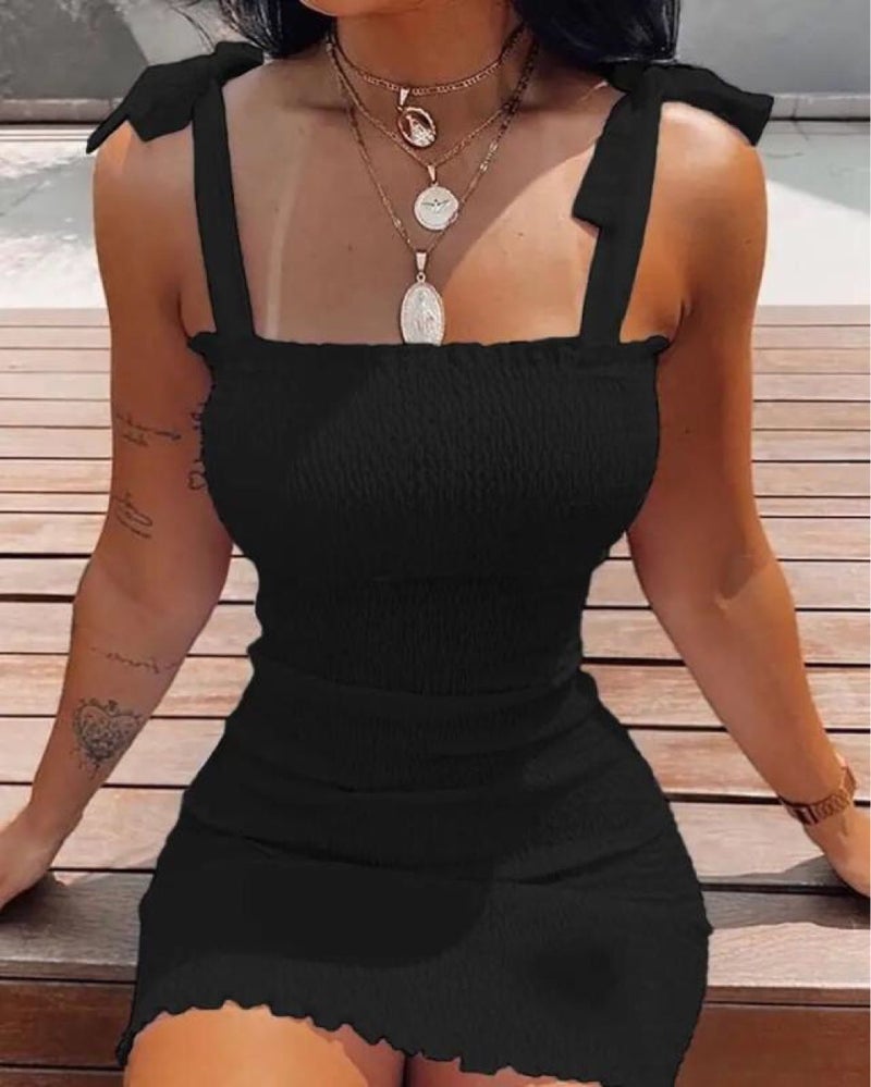 Summer 2024 Floral Slip Dress Slim Waist Black  - Image 1