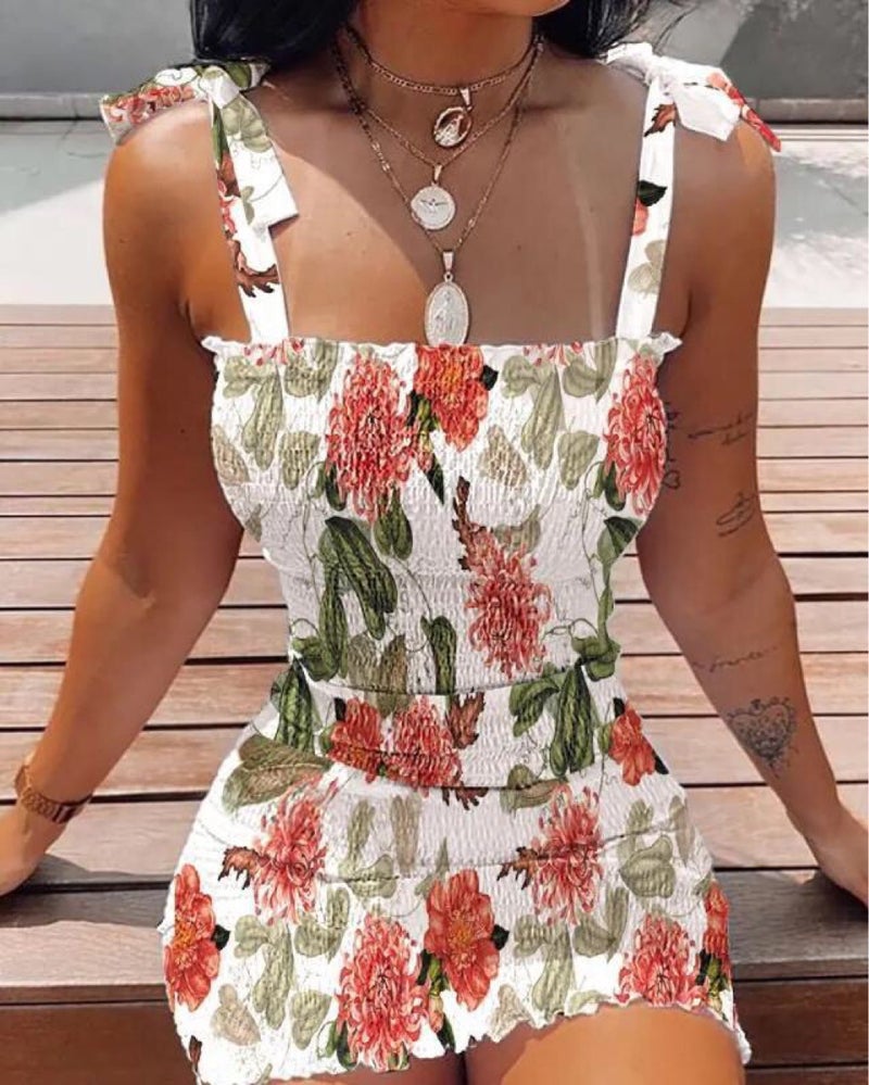 Summer 2024 Floral Slip Dress Slim Waist Black  - Image 5