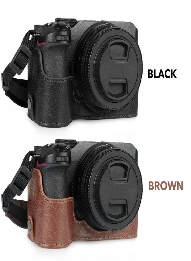 MegaGear Ever Ready Genuine Leather Half Camera Case Compatible with Nikon Z30 (Brown) - Image 5