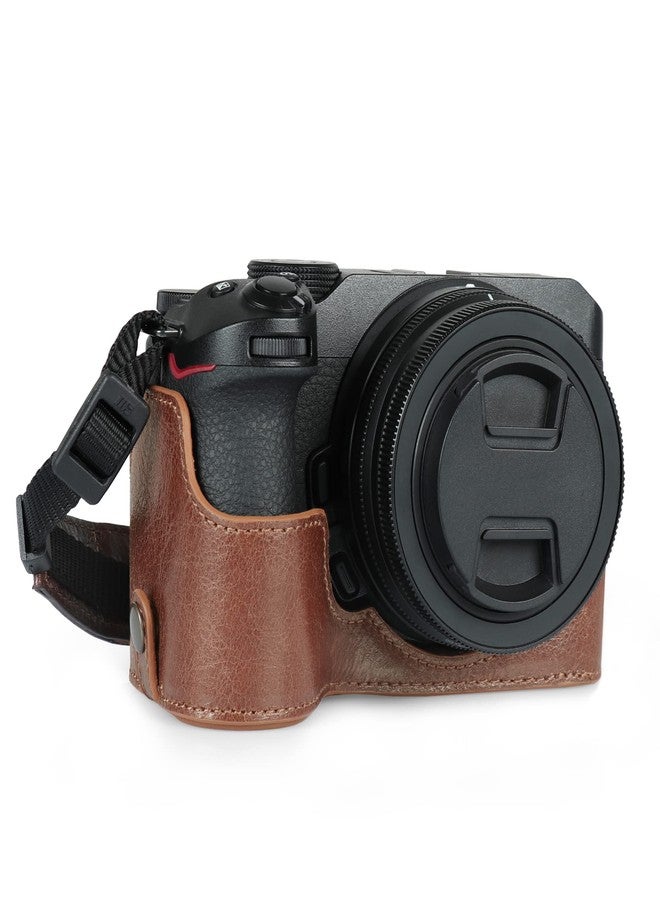 MegaGear Ever Ready Genuine Leather Half Camera Case Compatible with Nikon Z30 (Brown) - Image 1