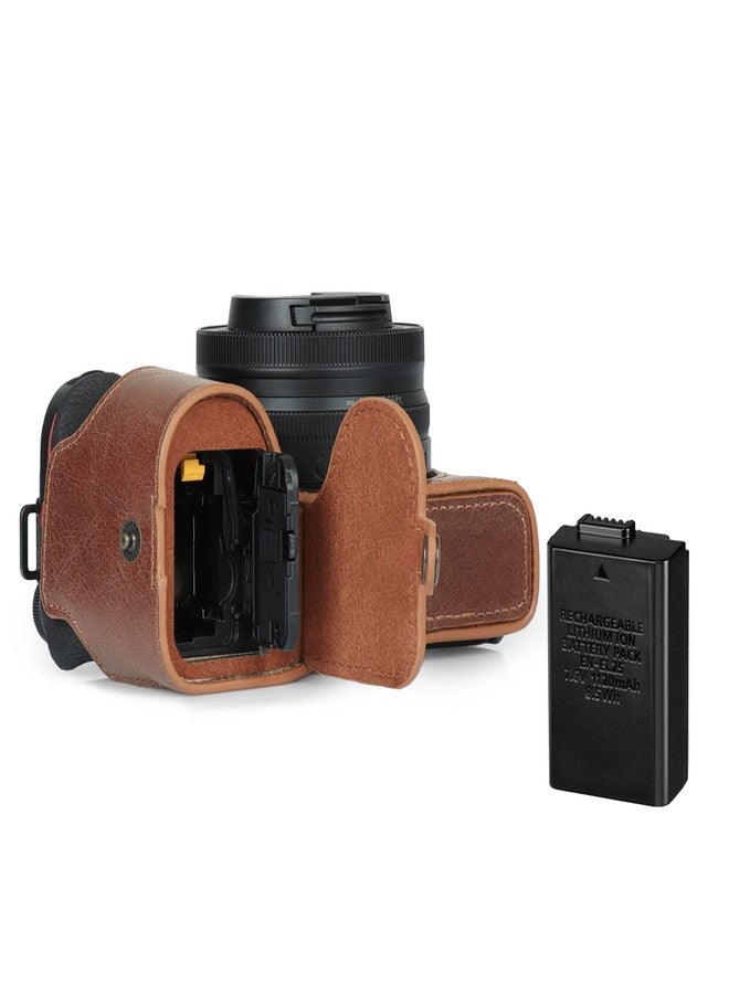 MegaGear Ever Ready Genuine Leather Half Camera Case Compatible with Nikon Z30 (Brown) - Image 2