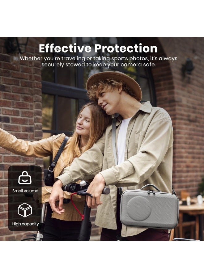 Waterproof Carrying Case for Osmo 360 Case Hard Shell Portable Leather PU Bag for DJI Osmo 360 Combo Accessories Travel Carrying Case with Shoulder Strap Handle (Large) - Image 2