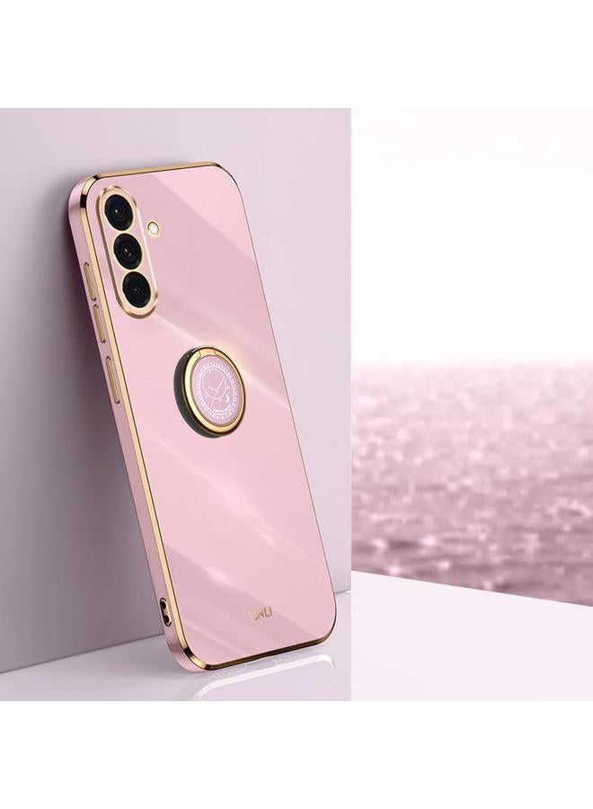 The Bros Case For Samsung Galaxy A36 5G Straight Edge 6D Electroplate TPU Phone Case with Ring Holder