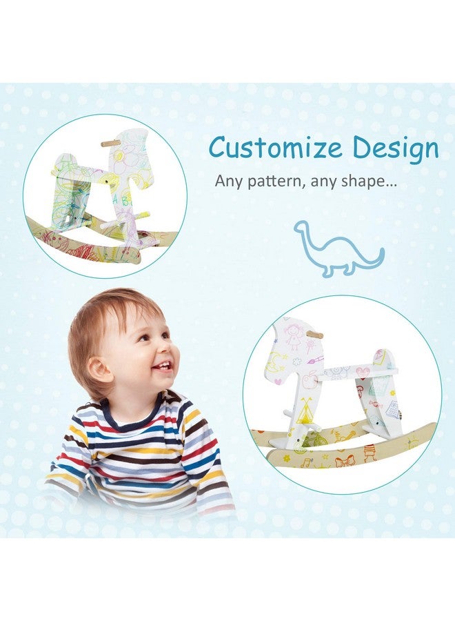 Qaba Wooden Rocking Horse Toddler Baby Ride-on Toys for Kids 1-3 Years with Classic Design & Solid Workmanship, White - Image 3