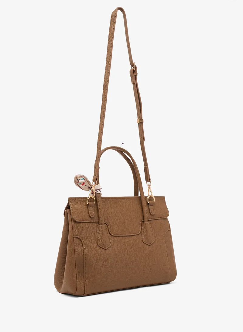 Ella Structured Tote Bag With Scarf Detail