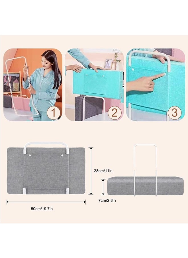 JCB CHIC درابزين سرير قابل للتعديل ومصدات أمان لكبار السن والبالغين والأطفال الصغار - واقي سرير آمن للمقاسات كينج وكوين وتوين وفول - مساعد بجانب السرير وقضبان إمساك ودعم حاجز للأطفال وكبار السن (قطعة واحدة)  - Image 2