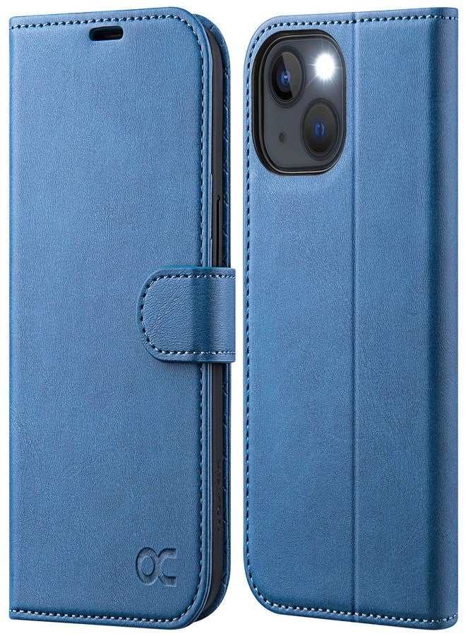 OCASE for iPhone 14 Case, Premium PU Leather iPhone 14 5G Wallet Case Flip Phone Cover with[RFID Blocking][Card Holder][TPU Inner Shell] for the 6.1 Inch 2022 5G,Light Blue - Image 1