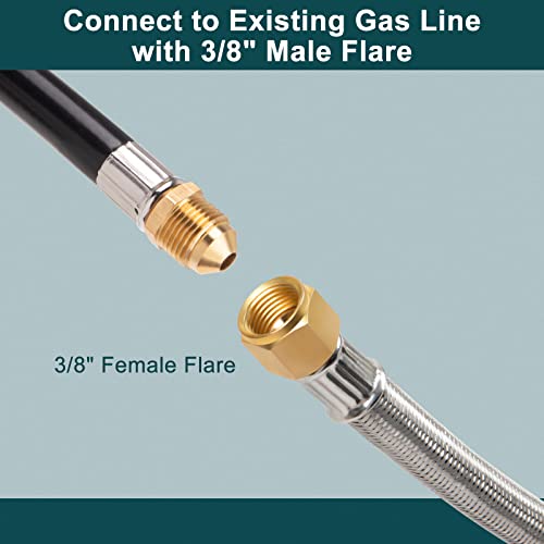 GASPRO 6-Foot Propane Hose Extension for Propane Devices with 3/8" Male Flare, for RV, Gas Grill, Heater, Burner and More, Flexible and Sturdy - Image 3