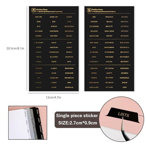DY.2ten Black Dividers for 6 Ring Binder, 7-Tab Sturdy Plastic Dividers, A5 Index Divider, 6 Hole Binder Dividers, Insertable Notebook Planner Tab Dividers for Binders - Image 4