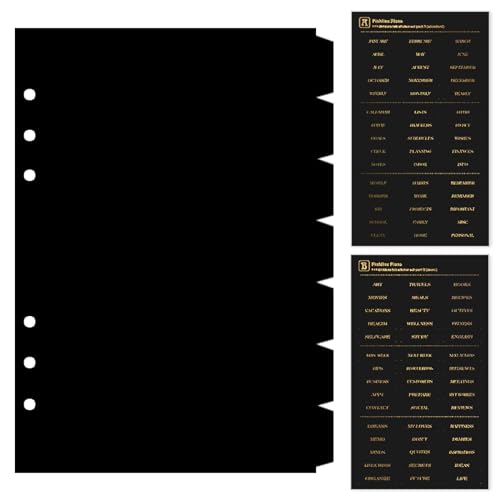 DY.2ten Black Dividers for 6 Ring Binder, 7-Tab Sturdy Plastic Dividers, A5 Index Divider, 6 Hole Binder Dividers, Insertable Notebook Planner Tab Dividers for Binders - Image 1