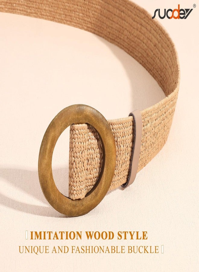 سوزدي حزام خصر مطاطي منسوج من القش للنساء من SUOSDEY، مناسب للجينز، وأحزمة بوهيمية مضفرة للفساتين - Image 5