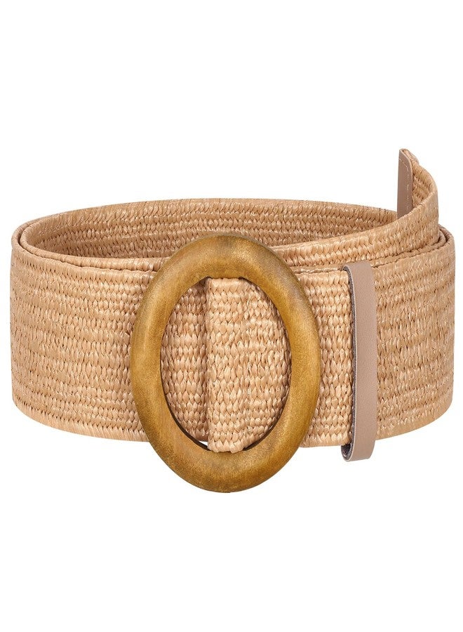 سوزدي حزام خصر مطاطي منسوج من القش للنساء من SUOSDEY، مناسب للجينز، وأحزمة بوهيمية مضفرة للفساتين - Image 1