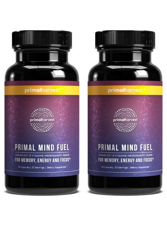 Primal Harvest 2 Pack, Primal Mind Fuel Brain Booster for Focus, Energy, Clarity, Memory Brain Health 30 Capsules Nootropics Brain Support Supplement for Men and Women - Image 1