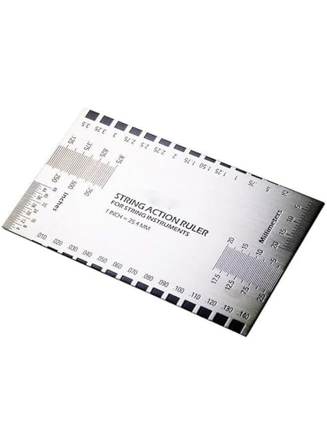 Generic Silver International Measurement Standard String Action Ruler Gauge Guitar Luthier Tool Useful,Guitar and Bass Accessories, Instrument Accessories  - Image 1