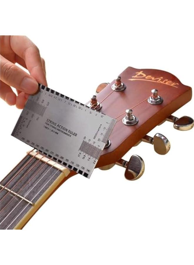 Generic Silver International Measurement Standard String Action Ruler Gauge Guitar Luthier Tool Useful,Guitar and Bass Accessories, Instrument Accessories  - Image 2