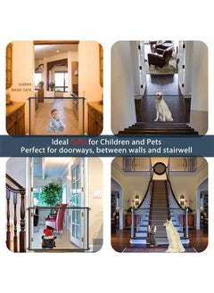 Beauenty Portable Mesh Baby Gate Mesh Magic Pet Dog Gate for Stairs Doorways Hallways Easy-Install Child's Safety Gates Folding for Indoor and Outdoor Safety Gate Easy to Use Baby Gate for Stairway, Black  - Image 4
