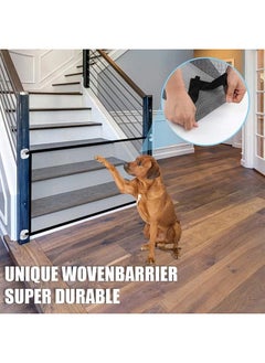 Beauenty Portable Mesh Baby Gate Mesh Magic Pet Dog Gate for Stairs Doorways Hallways Easy-Install Child's Safety Gates Folding for Indoor and Outdoor Safety Gate Easy to Use Baby Gate for Stairway, Black  - Image 3