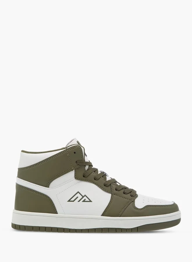 Oaklan by Shoexpress Mens Colourblock High Top Sneakers With Lace-Up Closure