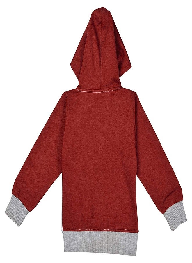 Sweetums Girls' Hooded Sweatshirt (Tweety, Cartoon, Zipped, Maroon Red, 6 Months Upto 3 Years) (6-12 Months) - Image 2