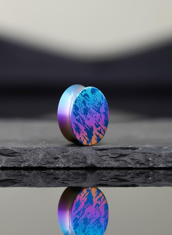 COOEAR Titanium Earrings Piercing Plugs, 1 Pair Ear Gauges Stretchered Expander, Cool Color Double Flared Body Jewelry 0g. - Image 4