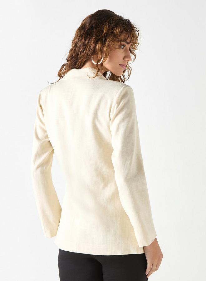 ايكونيك جاكيت ملفوف بارز الملمس بياقة طويلة وحزام ربط من آيكونيك - Image 3