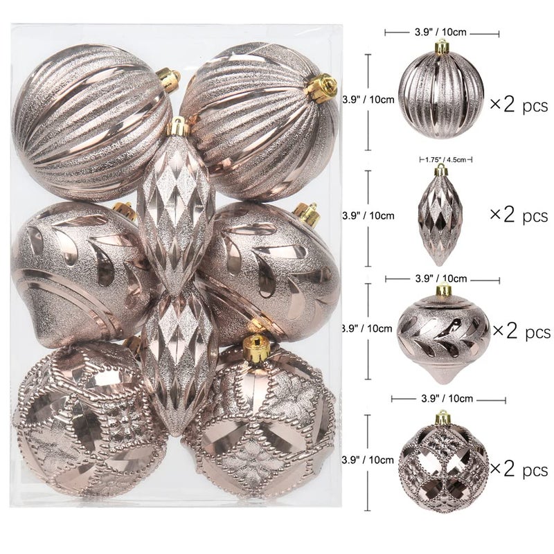 Briful 8pcs 4 "" عيد الميلاد الحلي الحلي شاتيربيان بني عيد الميلاد ديكورات الأشجار عيد الميلاد كرات الشجرة الهالوين د؟ - Image 2