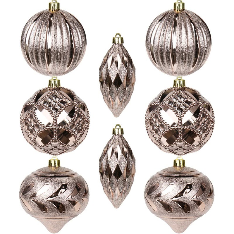 Briful 8pcs 4 "" عيد الميلاد الحلي الحلي شاتيربيان بني عيد الميلاد ديكورات الأشجار عيد الميلاد كرات الشجرة الهالوين د؟ - Image 1