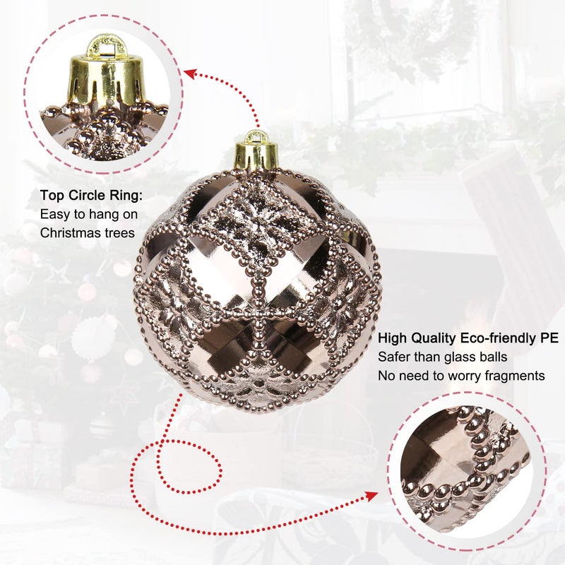 Briful 8pcs 4 "" عيد الميلاد الحلي الحلي شاتيربيان بني عيد الميلاد ديكورات الأشجار عيد الميلاد كرات الشجرة الهالوين د؟ - Image 3