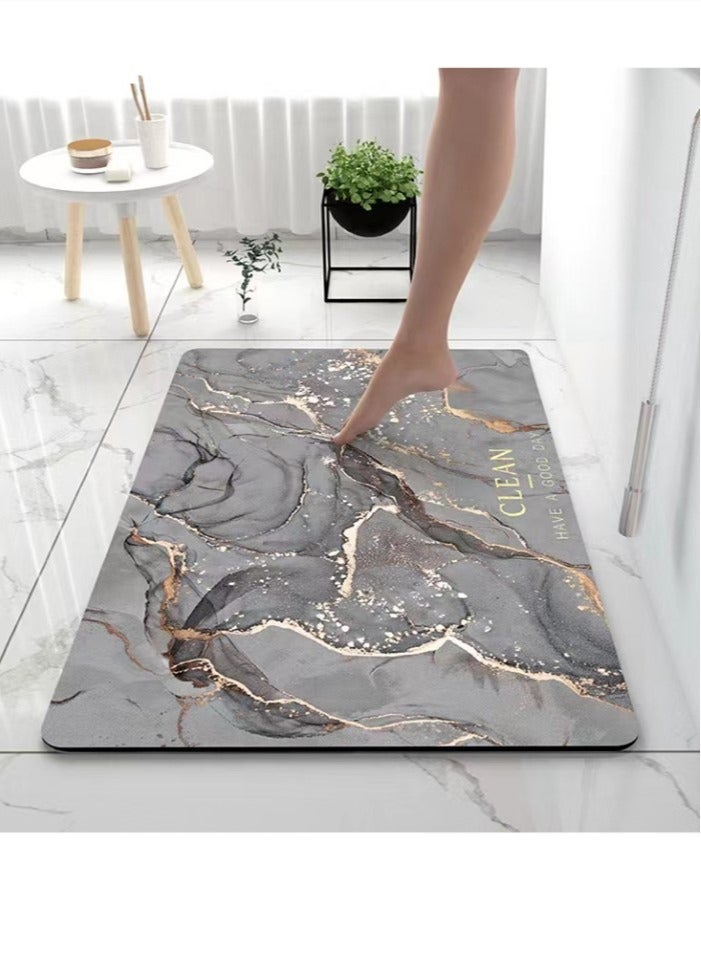 Kutis 1-Piece Bath Mat Super Absorbent Non-Slip Bathroom Rug Diatom Mud Marbling 60x40 cm - Image 1