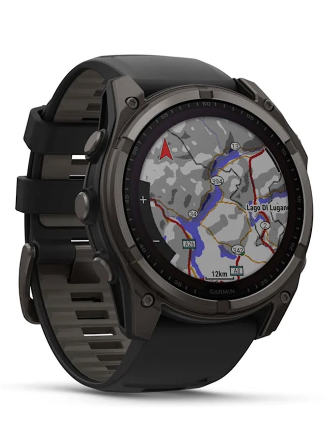 GARMIN Fenix 8 - 51MM - Up To 48 Days Battery Life with Solar Charging - 1.4"inch Sunlight-Visible, Transflective Memory-In-Pixel (Mip), Scratch Resistant, Power Sapphire™, Heart Rate Monitor, All Day Stress Monitor, Offline Voice Command, Calling Features, Super Bright LED Flashlight, iOS and Android Compatible Carbon Gray - Image 3