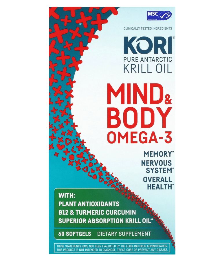 Pure Atlantic Krill Oil Mind & Body Omega-3 60 Softgels