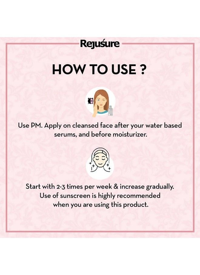 Rejusure 2.5% Retinol Face Serum For Anti Aging Night Face Serum With Retinol To Reduce Fine Lines & Wrinkles Promotes Cell Turnover Youthful & Smooth Skin 10Ml  - Image 5