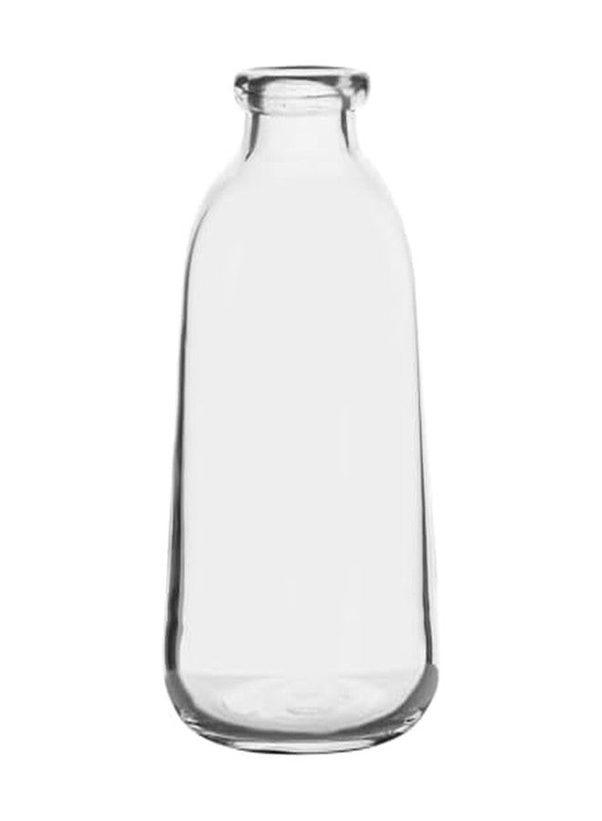 Elements Glass Milk Bottle Vase, for Use with Dried or Faux Flowers and Greenery, 6.7x6.7x9.4 Inch, Clear - Image 1