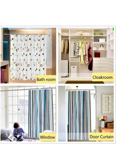 Lavish Adjustable No Drill Tension Rod Curtain Shower Rod With 12 Hooks Size- 110-220 CM  - Image 5