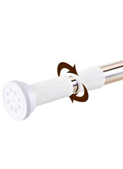 Lavish Adjustable No Drill Tension Rod Curtain Shower Rod With 12 Hooks Size- 110-220 CM  - Image 3