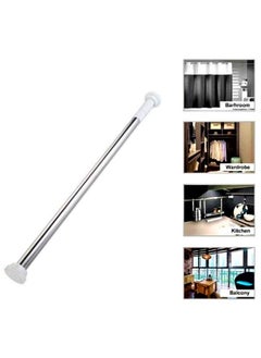 Lavish Adjustable No Drill Tension Rod Curtain Shower Rod With 12 Hooks Size- 110-220 CM  - Image 2