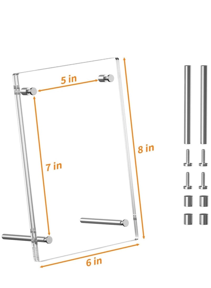 SYOSI Acrylic Photo Frame with Stand 13*18CM Desktop Clear Acrylic Photo Frame Lossless Clarity Decorative Poster Frame Tabletop Display Desktop Frameless Postcard Display (1 Pack) - Image 4