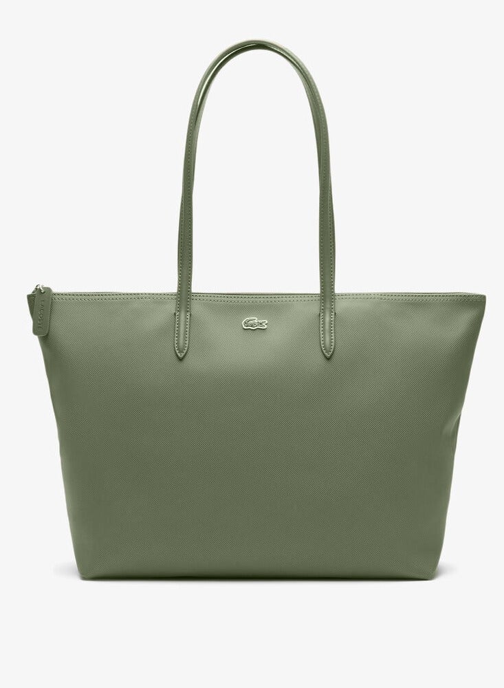 LACOSTE Lacoste Women's L12.12 Concept Fashion Versatile Large Capacity Large Size Zipper Handheld Shoulder Bag Tote Bag Large Green 45cm * 30cm * 12cm  - Image 1
